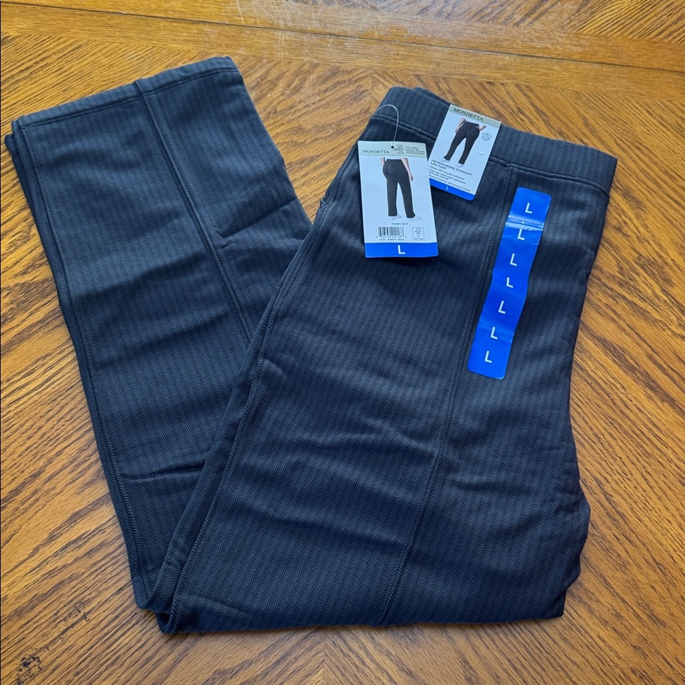 Mondetta Herringbone Straight Leg Pull on Pants